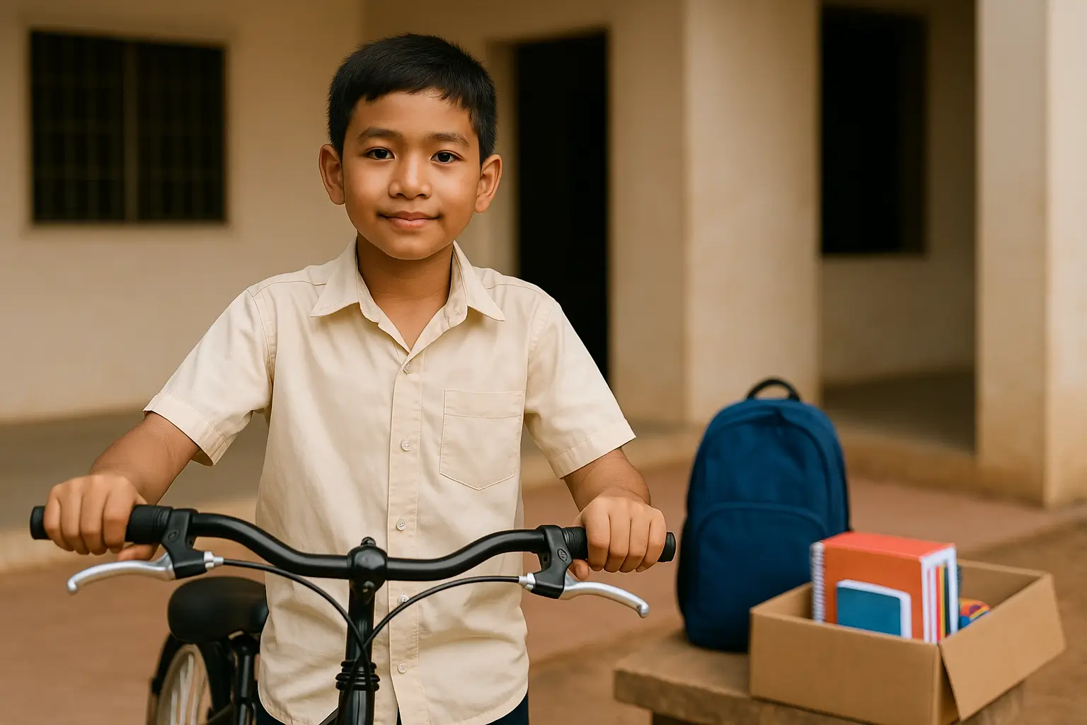 Sponsor a Bicycle – Empower a Cambodian Child’s Journey Emotionally resonant and informative for hover previews or screen readers