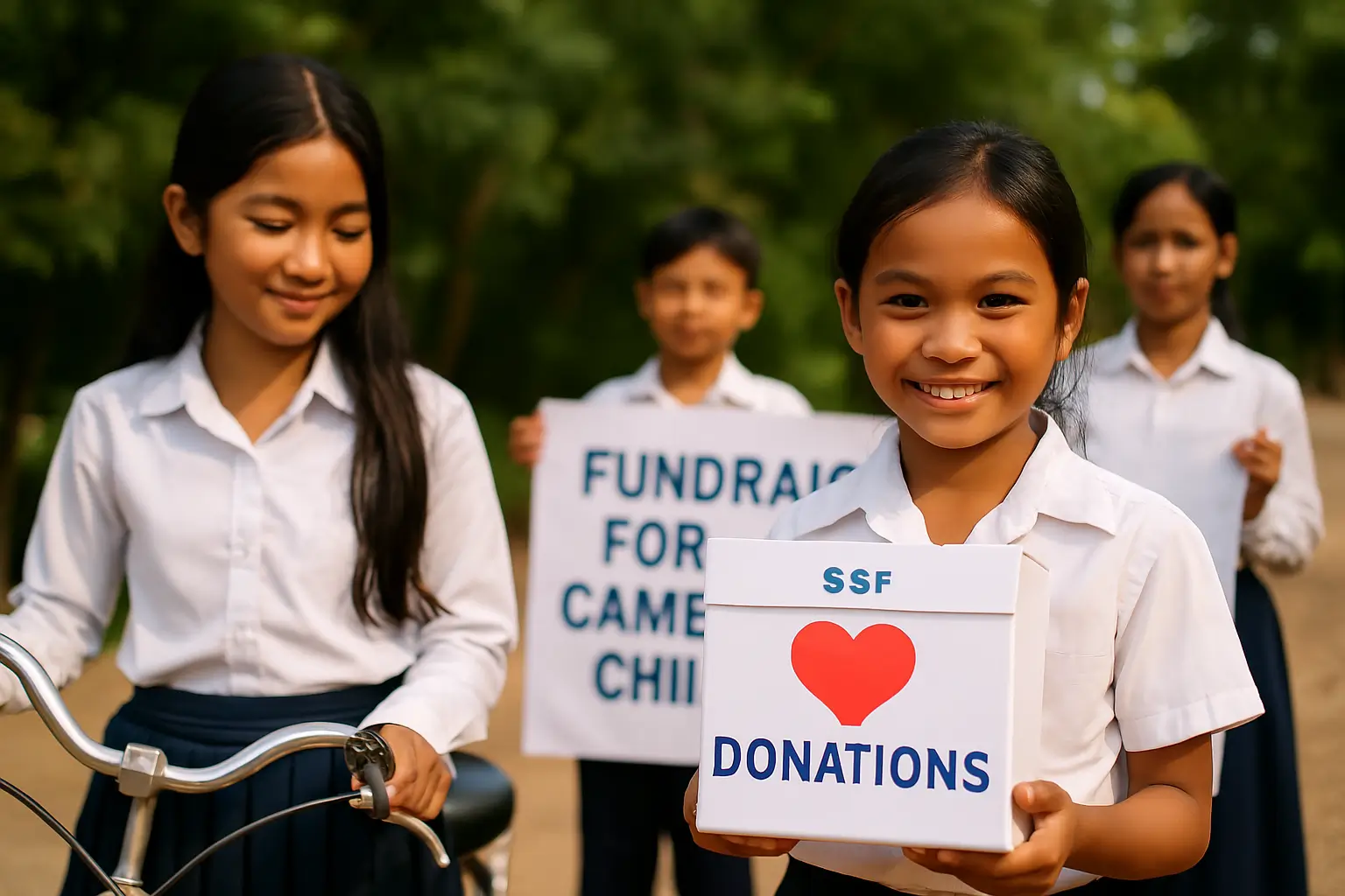 Fundraising for Cambodian children 2025 campaign by SSF featuring community outreach, student support, and healthcare impact in Cambodia