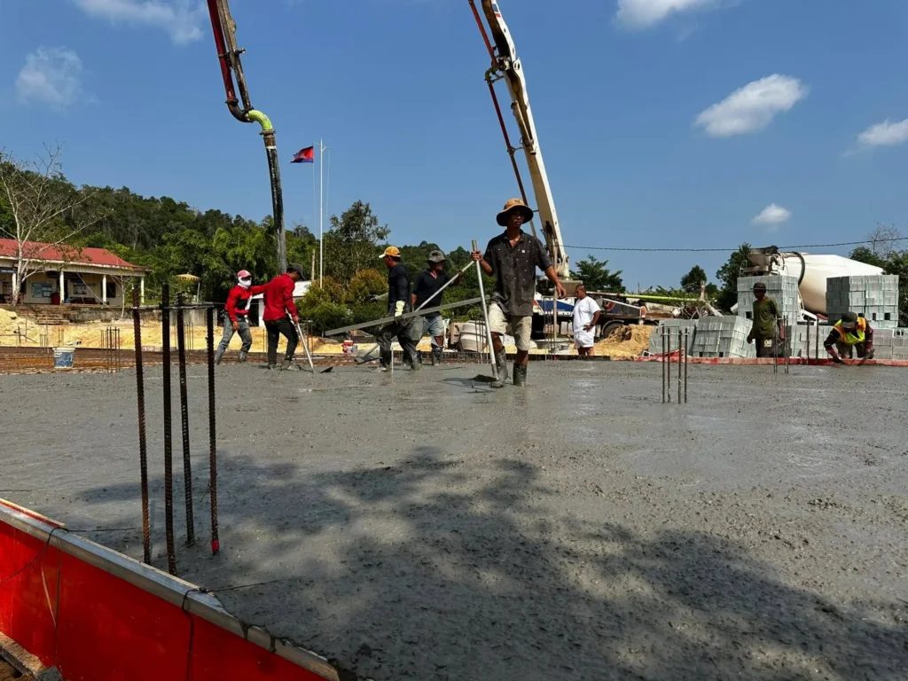 Prekyang Primary School Cambodia construction progress with new classrooms